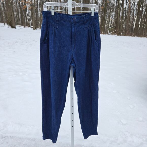 Vintage Cherokee Women's Jeans Pleated Tapered Front Yoke Dark Wash size 12 READ - Picture 1 of 15